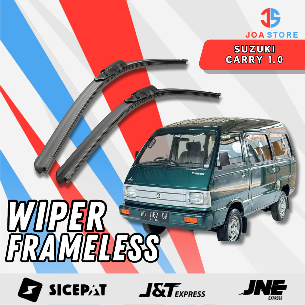 Ba Wiper Mobil Suzuki Carry 1.0 Frameless Sapuan Kaca Mobil Model Frameless Banana Karet Sepasang