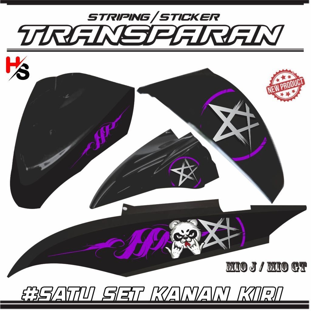STRIPING TRANSPARAN MIOJ / MIO GT STIKER UV MOTIP NEW 36J VARIASI MOTOR