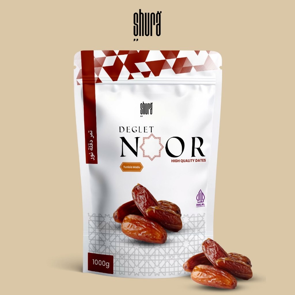 

Shura Kurma Tunisia 1 kg Deglet Noor Kemasan Pouch Premium Original High Quality