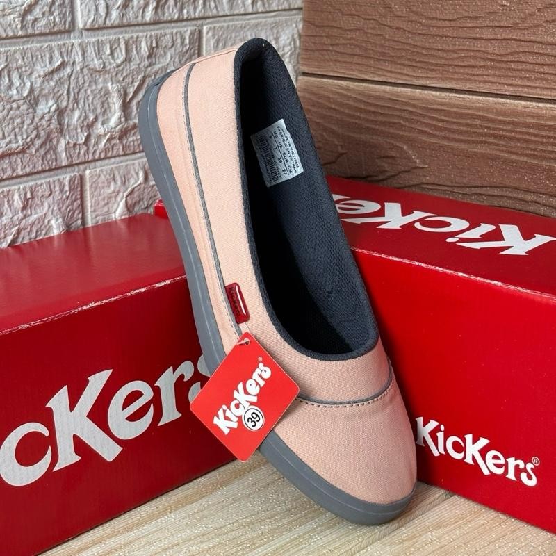 Sepatu Slip On Kickers Wanita Original Canvas Elastis Shoes Sneakers