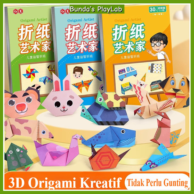 

Origami menyenangkan untuk anak-anak / bahan DIY untuk pengenalan taman kanak-kanak / kerajinan tangan 3D / mainan edukatif DIY untuk anak-anak
