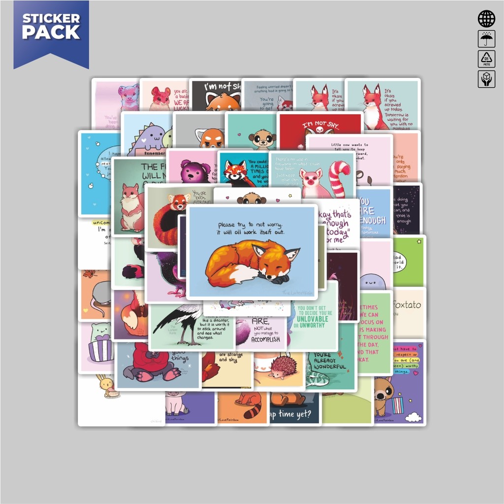 

[100PCS]Stiker Pack Stiker Animal/Hewan Hewan Aesthetic Vinyl Anti Air Dekorasi Sticker Laptop Buku Journal Koper Helm Casing HP Gitar Helm Skateboard