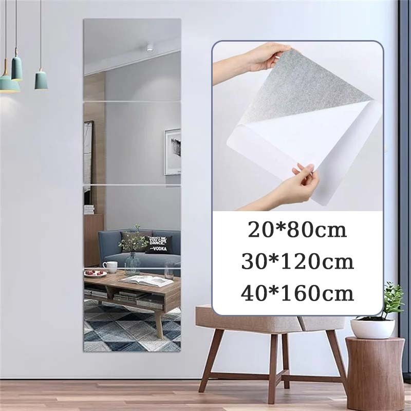 Acrylic Mirror Lembaran Akrilik Kaca Cermin Orbicular & Persegi Panjang Dekorasi Ruang Tamu Tempel D