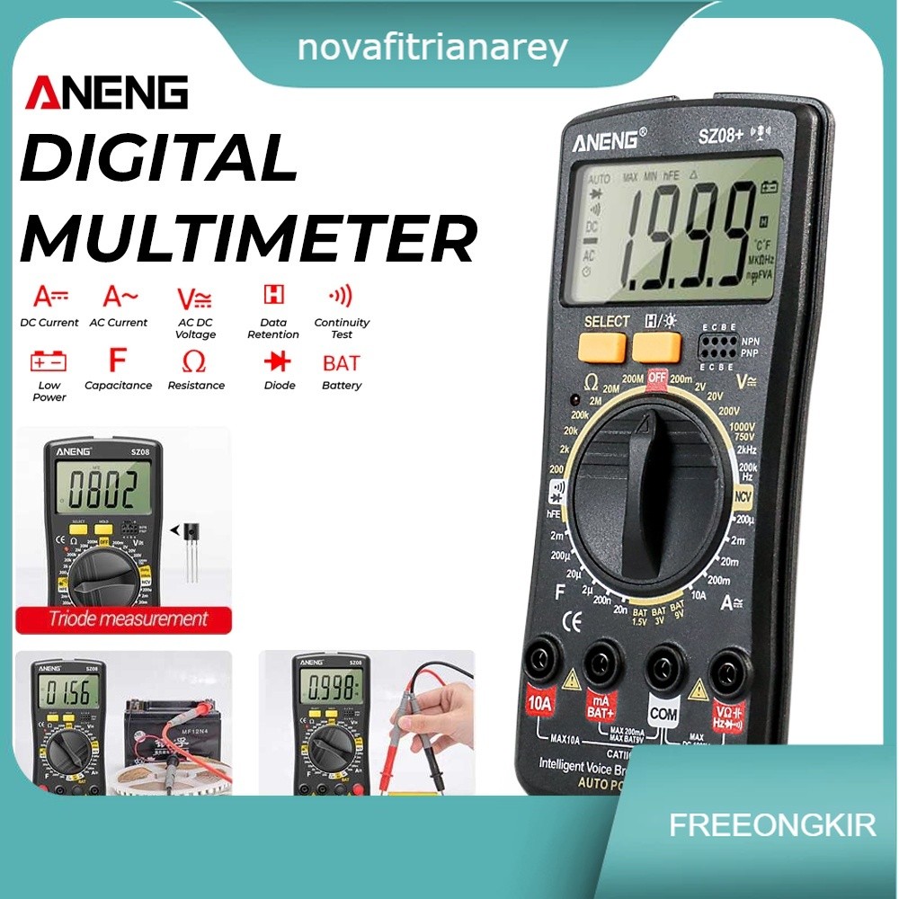 ANENG SZ08 Digital Multimeter Multitester Avometer Voltage Tester