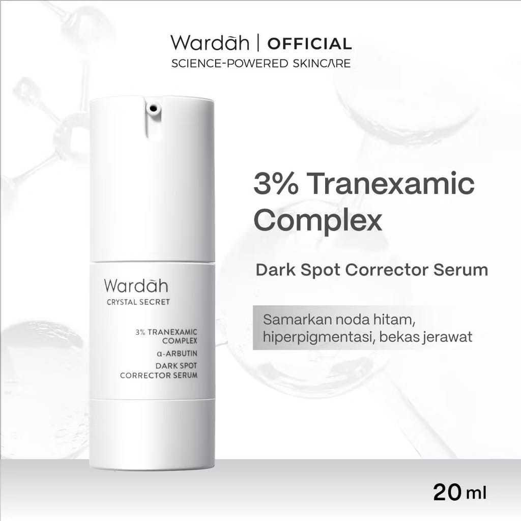 Wardah Crystal Secret Dark Spot Brightening Serum | 3% Tranexamic Acid + Alpha Arbutin – Mengurangi 