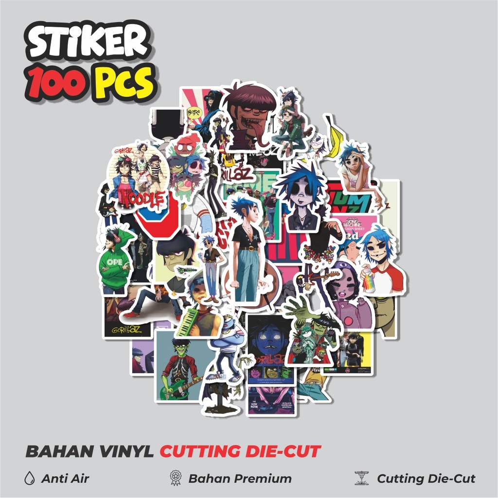 

Terbaru! 50 pcs Stiker Random Band Gorillaz Versi 7 Dekorasi Lucu Kreatif untuk Notebook, Skateboard, HP