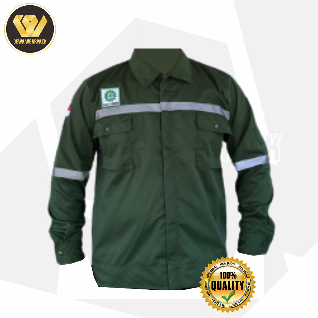 Promo WEARPACK SAFETY ATASAN BAJU PROYEK KATELPAK WARNA  HIJAU ARMI
