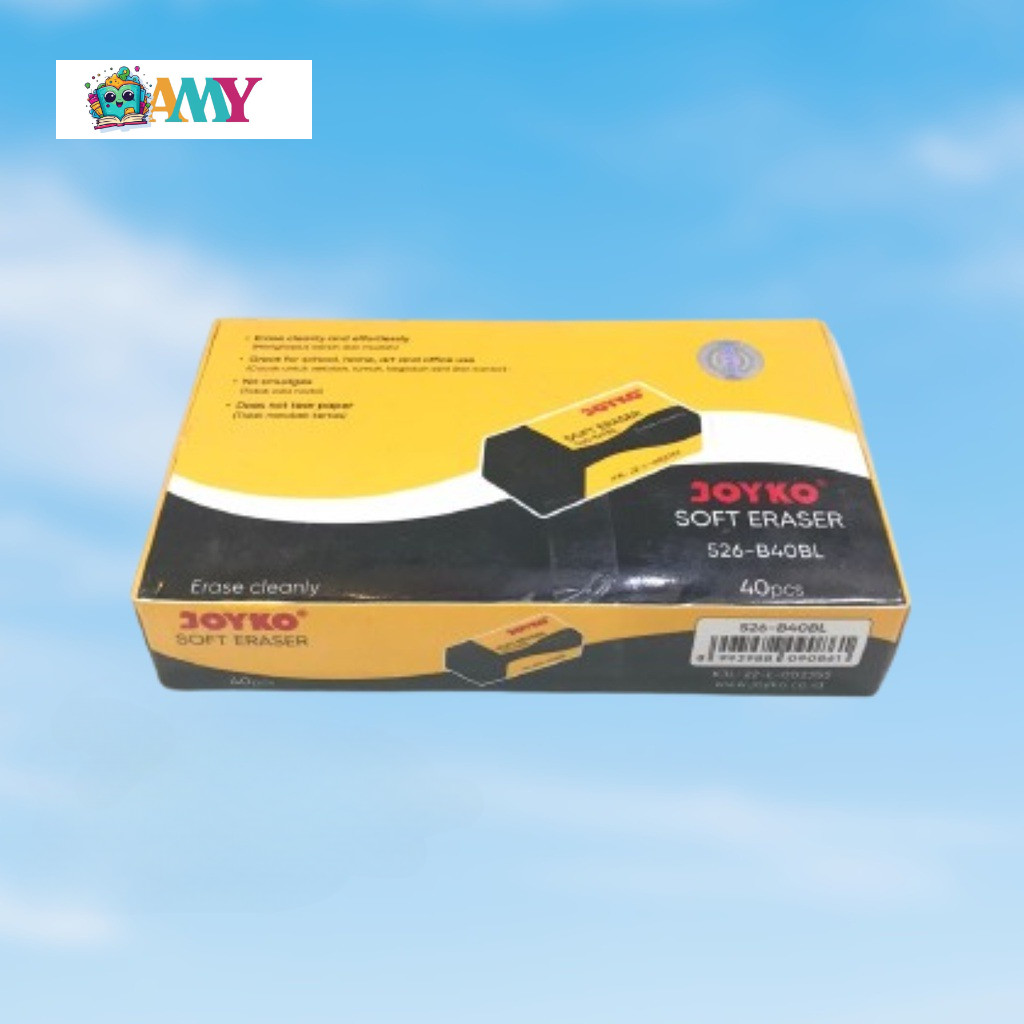

(1PAK ISI 40PCS) JOYKO ERASER 526 B40 HITAM AMY STASIONARY