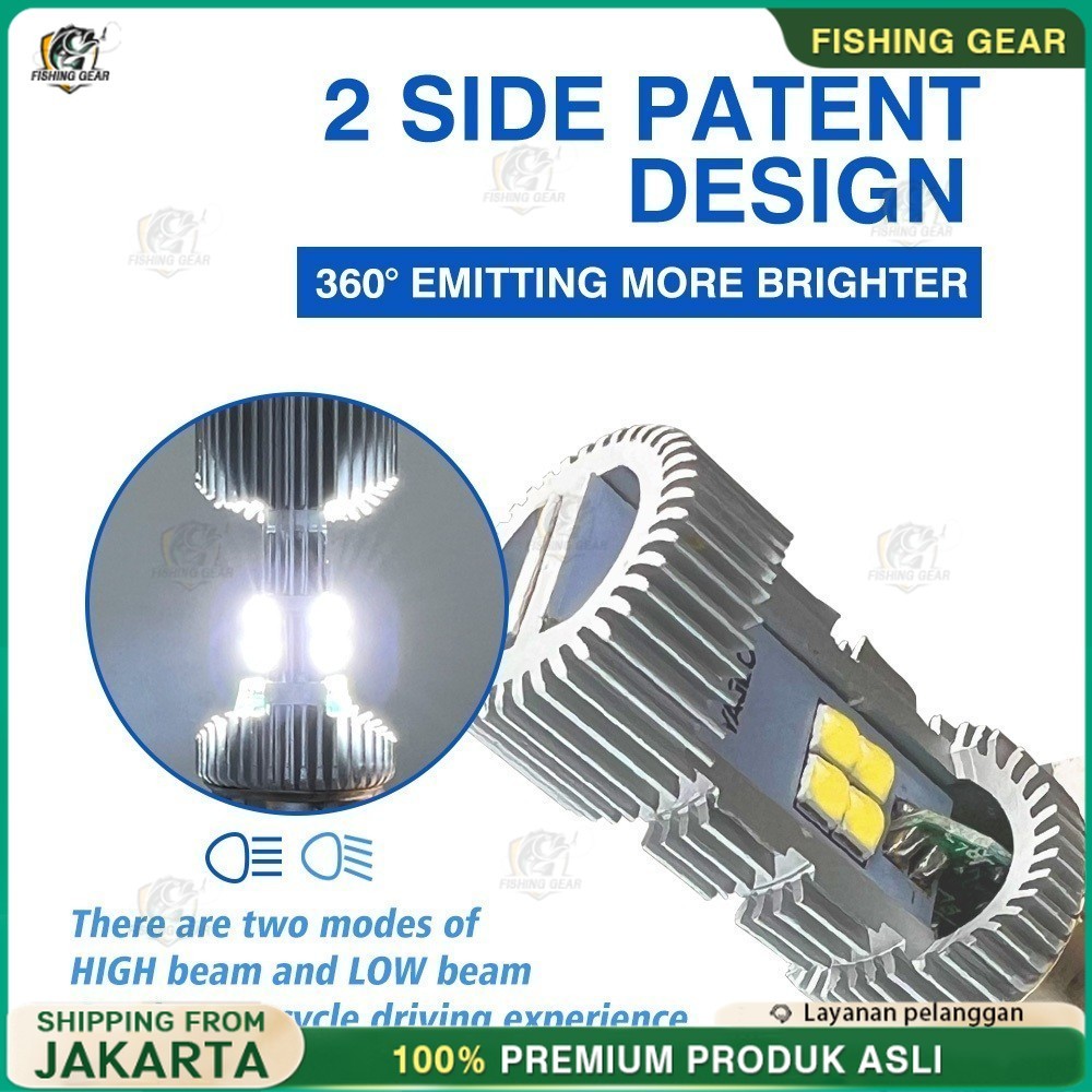 LAMPU DEPAN MOTOR LED LED 2SISI H6 ARUS DC P15D M5 BST BOHLAM LAMPU DEPAN MOTOR LED HS1 H4 12V KAKI 