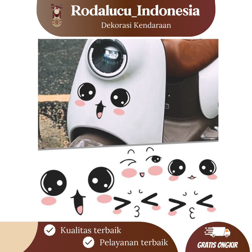 

[RODALUCU] Stiker mata lucu Dekorasi motor - Hiasan motor listrik - stiker anti air dan panas untuk motor dan helm
