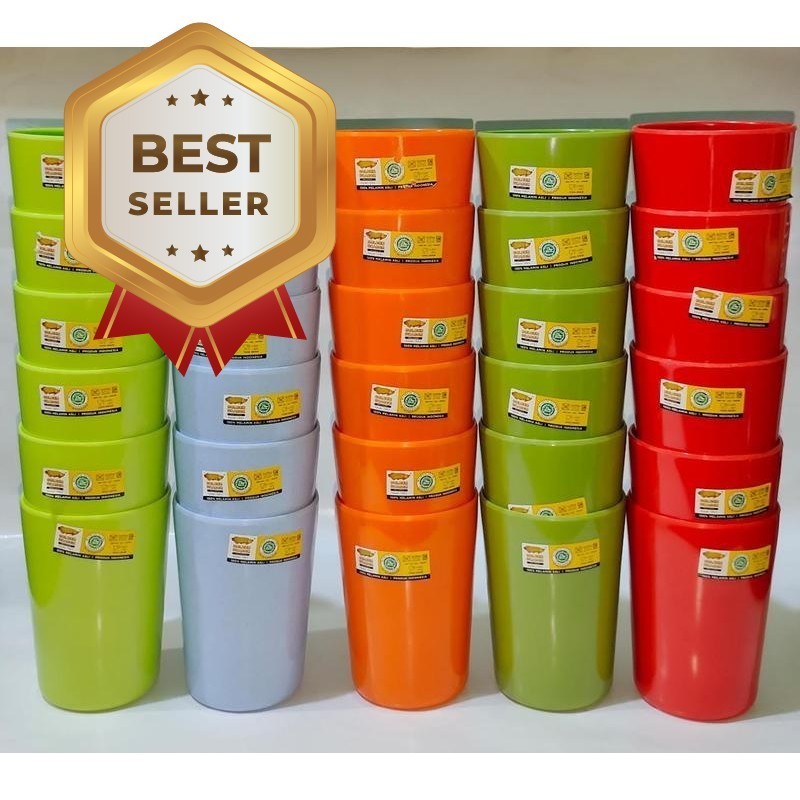 6pcs Gelas Melamin Merek GOLDEN DRAGON /gelas kopi/gelas minum harian/ Gelas melamin Merek Golden Dr