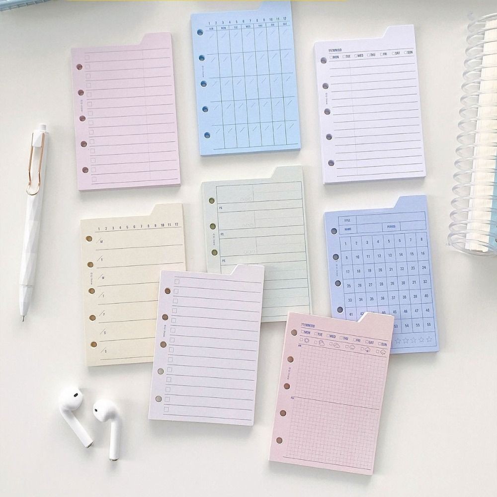 

30Sheet Loose-Leaf Notebook Refill Paper Line Grid 5-hole M5 Inner Refill Binder Paper Pages Blank Stationery
