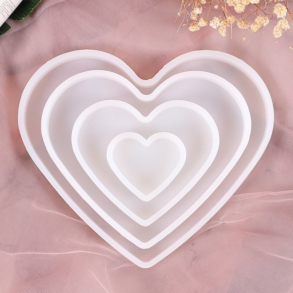 

Heart Shape Tray Silicone Casting Epoxy Molds For DIY Resin Tray Coaster Jewelry Findings Tools Moulds Uv Epoxy Handmade Craft