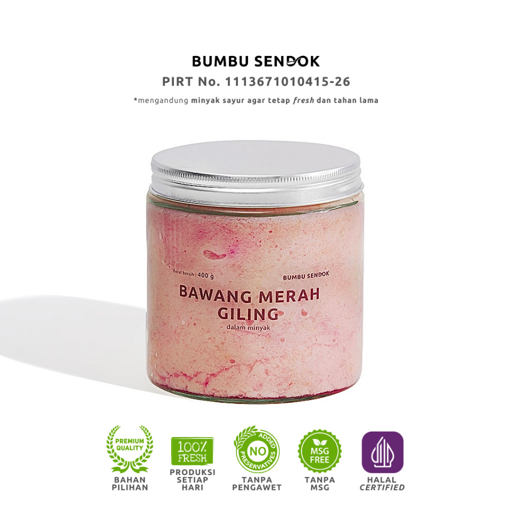 

Bawang Merah Giling dalam Minyak / Shallot Paste in Oil 400g --- BUMBU SENDOK Halus Dapur Instan Masak Homemade Basah Tanpa MSG Lengkap Komplit Giling MPASI Putih Merah Bombay Kating Brebes Baceman Cepat Saji Favorit Premium