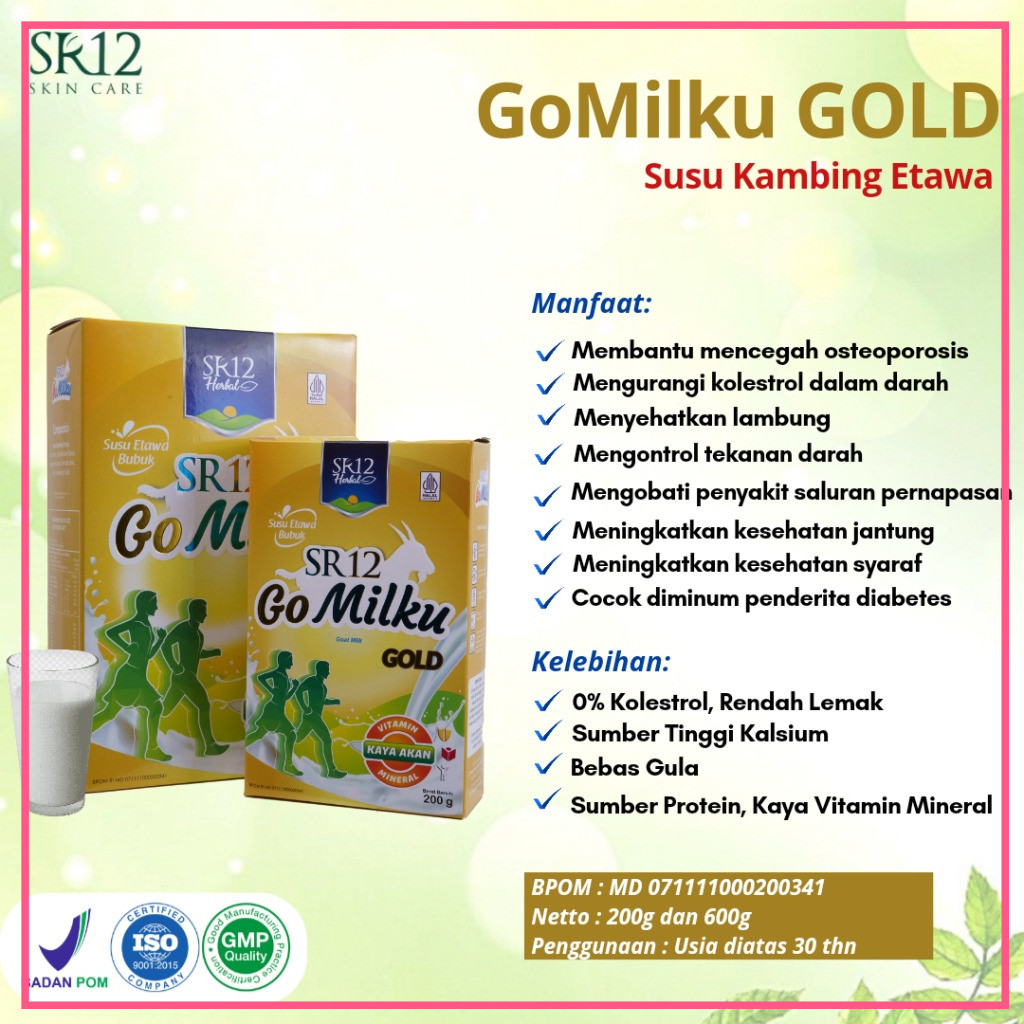 

Gomilku Gold SR12 Susu Kambing Etawa Rendah Lemak Tinggi Kalsium Bebas Gula