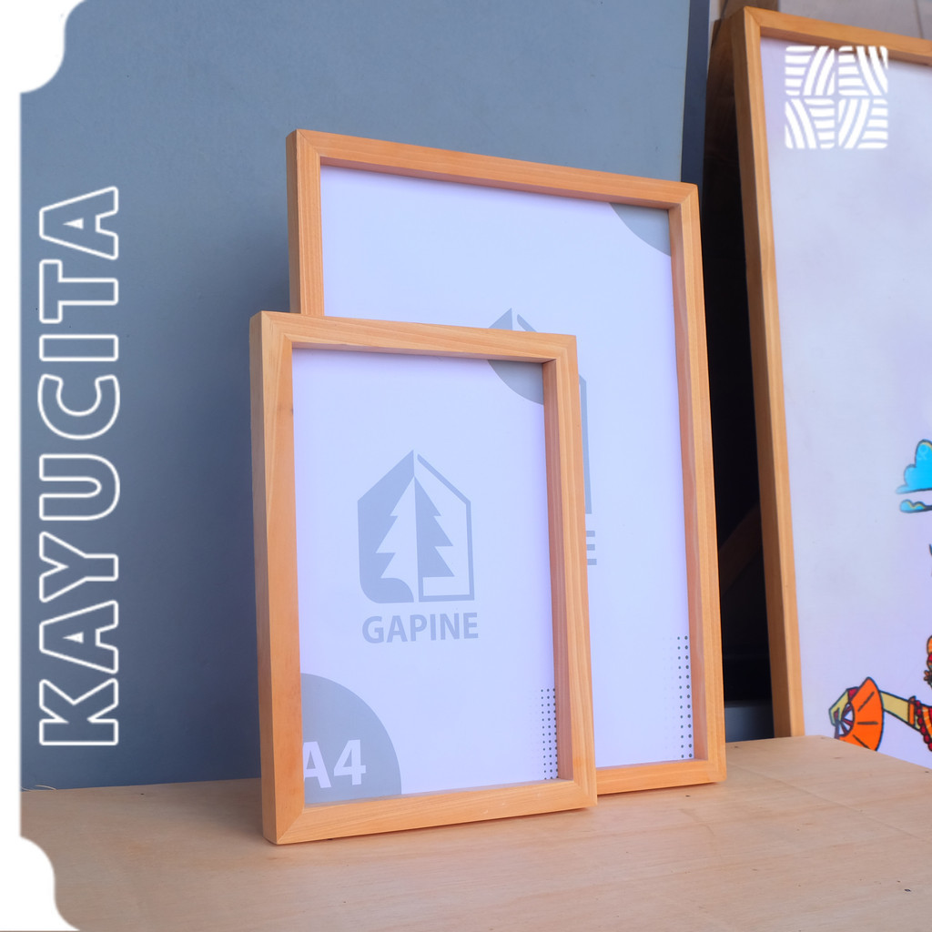 Pigura Kayu A4 / Bingkai Kayu / Frame Kayu Jati Belanda