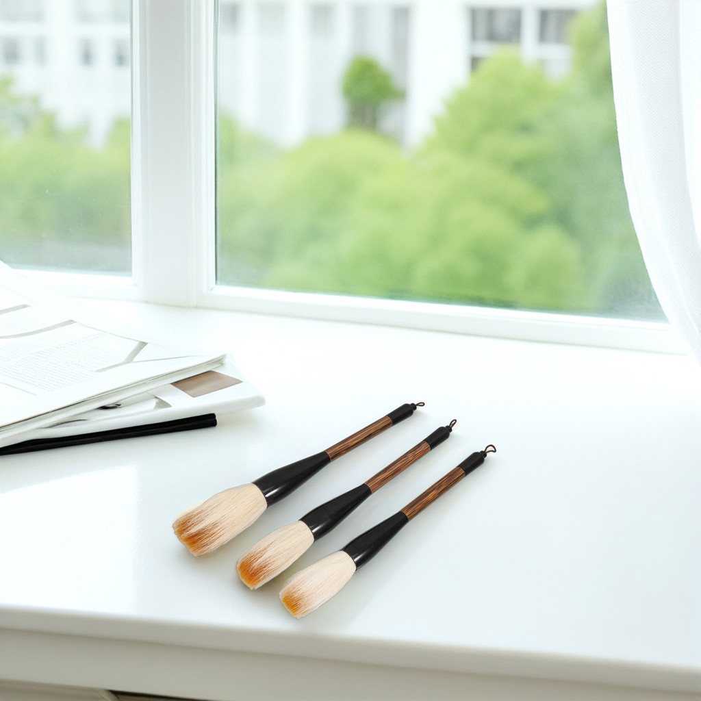 

3 Pcs Chinese Calligraphy Brush Writing Drawing Watercolor Ink Brush Painting Kanji Sumi Brush Set For Professional Beginners