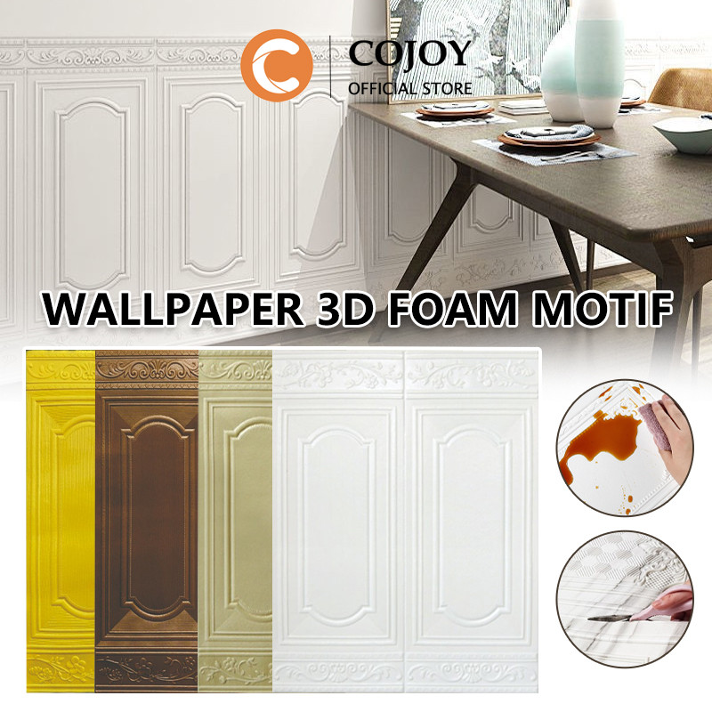 [5PCS] Wallpaper 3D Foam Motif/ Pintu Emboss Wallpaper 3D/wallfoam Sticker Motif Pintu