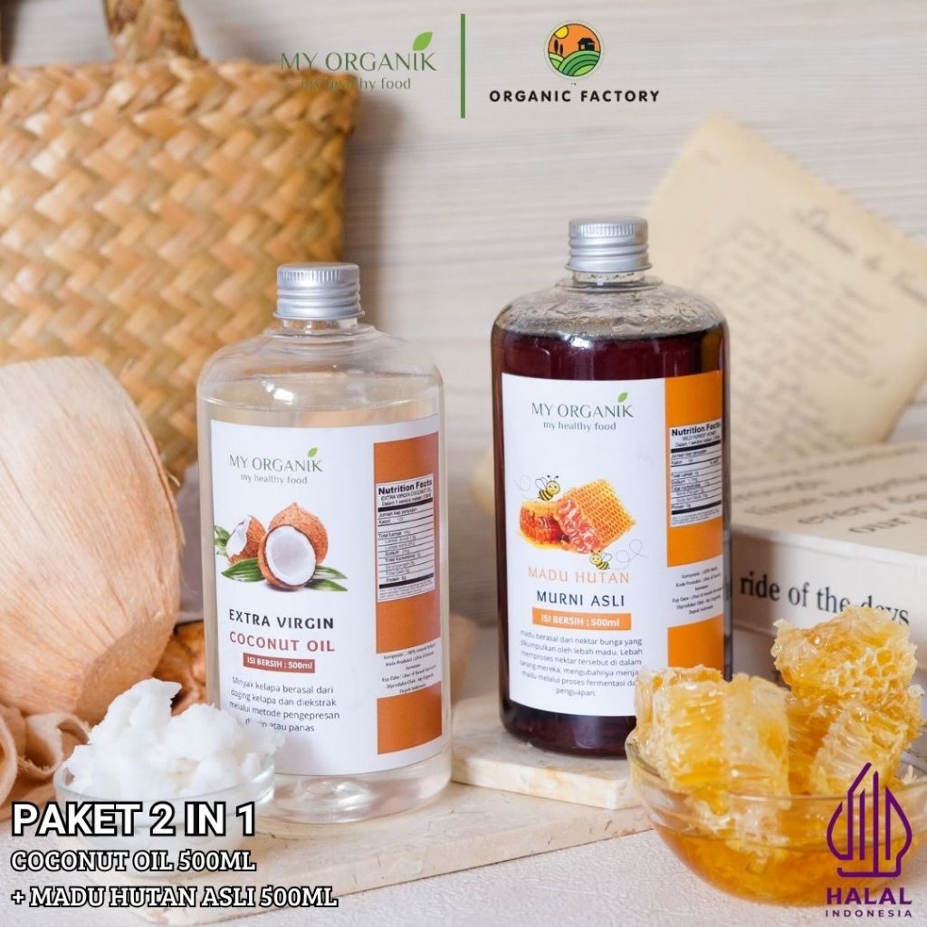 

My Organik Paket Glow Extra Virgin Coconut Oil Minyak Kelapa Murni Madu Hutan Kalimantan 100% Asli