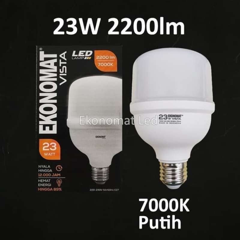 Ekonomat Vista Bohlam Lampu LED 23w 33w 40w 50w Putih Watt W Kapsul Capsule (K)