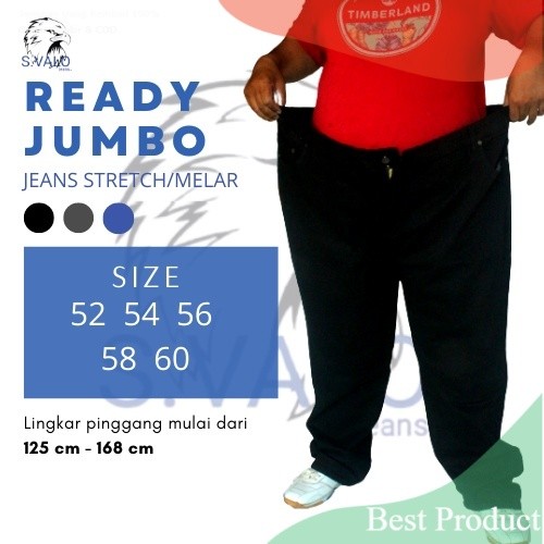 S.VALO Original - Celana Jeans Pria Super Jumbo Melar Termurah terlaris terpopuler Ukuran 52 54 56 5