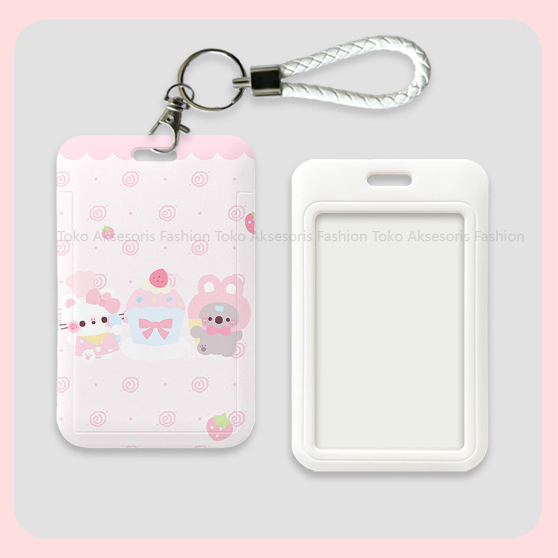 

id card holder tempat kartu lucu layer lanyard photocard aesthetic gantungan kartu nama tag cute nametag cari di lanyard 081