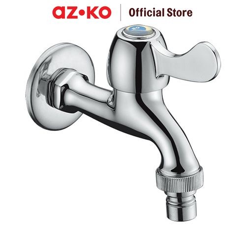 AZKO Acroz Keran Air Dengan Ulir Chrome T2007-F20 Outdoor Cold Tap Kran Air Tembok Aksesoris Kamar M
