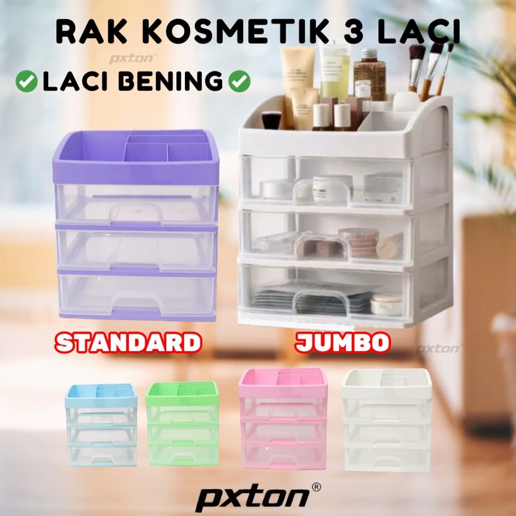 COD VIRAL  RAK KOSMETIK 3 LACI / RAK TEMPAT KOSMETIK / SUSUN MULTIFUNGSI Rak Makeup Storage / RAK BU