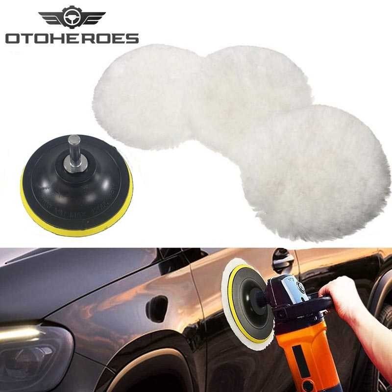 5 PCS Set Alat Pad Poles Bodi Mobil Wol Buffer Polishing 4 Inch OTOHEROES / Wal Pad Kain Spon Poles 