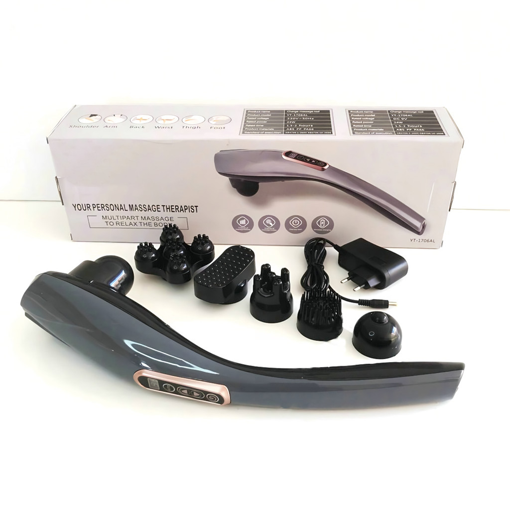 Produk baruTongkat pijat elektrik/tongkat pijat lumba-lumba/Pijat punggung multifungsi Dapatkan enam