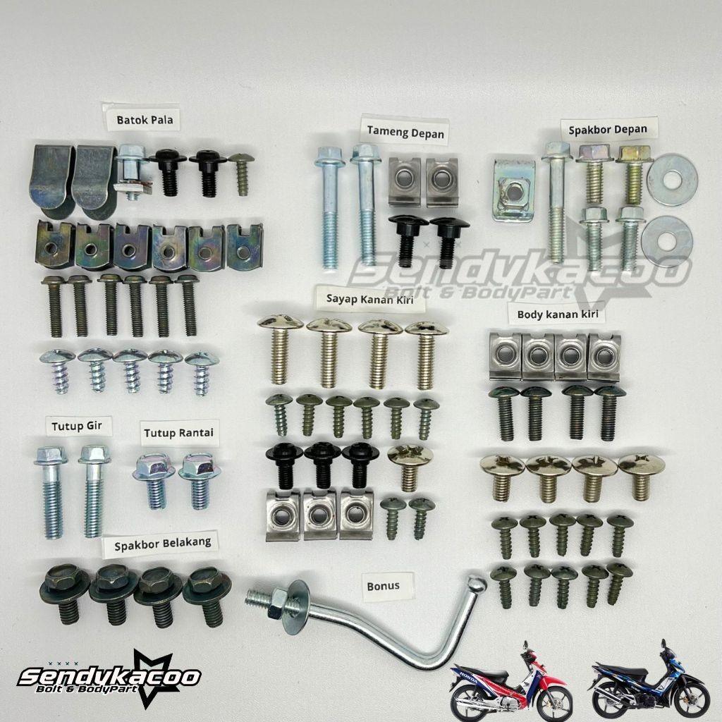 Baut Supra X 125 Full Set / Baut Body Supra X 125 Batman Full set
