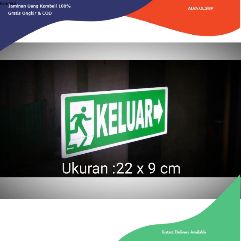 

sticker petunjuk Arah keluar / Sign stiker arah keluar evakuasi