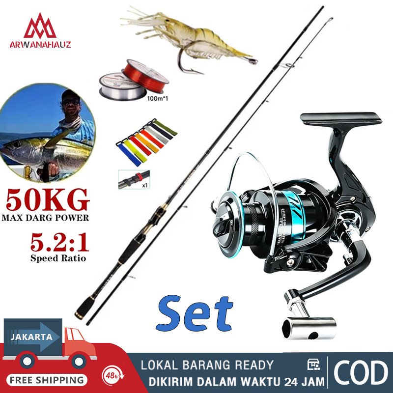 Set Joran Pancing Lengkap Murah 17+1BB ORIGINAL Mesin Pancing Fishing Accessories Big Trolling Fishi