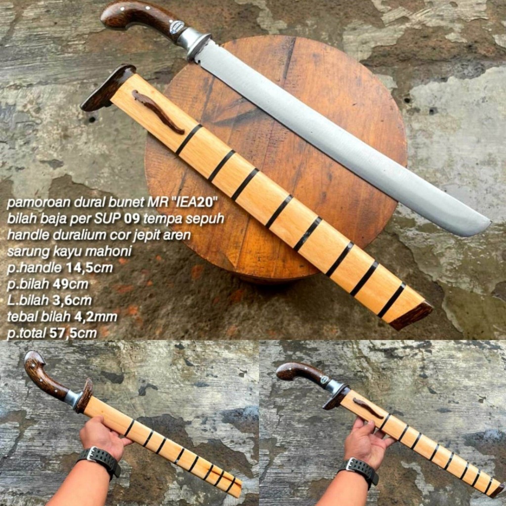 GPS 0211 Dural Jati SKM Panjang 60 cm Waja Per asli, Cocok Untung Berburu Ke Hutan