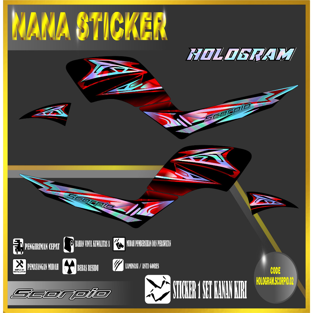 Striping Hologram Scorpio Variasi Sticker Hologram Scorpio Sticker Lis List Scorpio Variasi 02 Motif