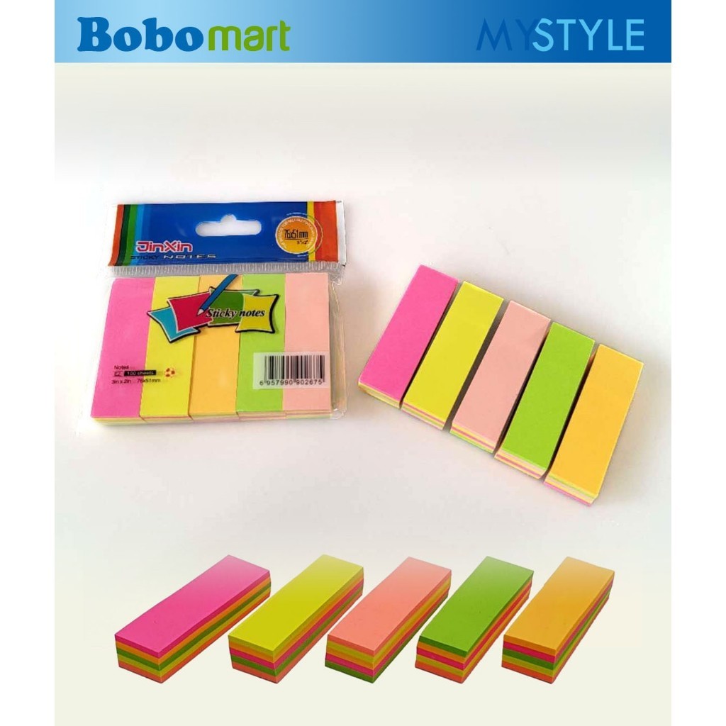 

BOBOMARTS JAKARTA STICKY NOTE PENANDA BUKU 100 LEMBAR WARNA WARNI KOTAK STICKY NOTES STIEKR NOTE SET MEMO MURAH