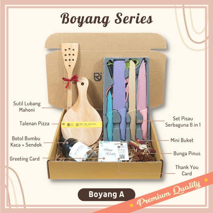 

Hampers buat pacar teman sahabat bestie unik lucu keren kekinian / BOYANG Series Kado Nikahan Aesthetic Hampers Wedding Peralatan Makan - Boyang A, Wedding
