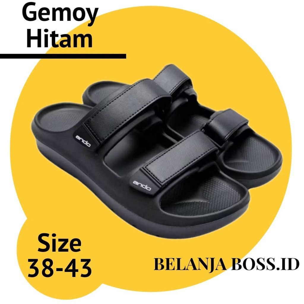 Ando Gemoy Sendal Slop Pria Rumahan Ukuran 38-43