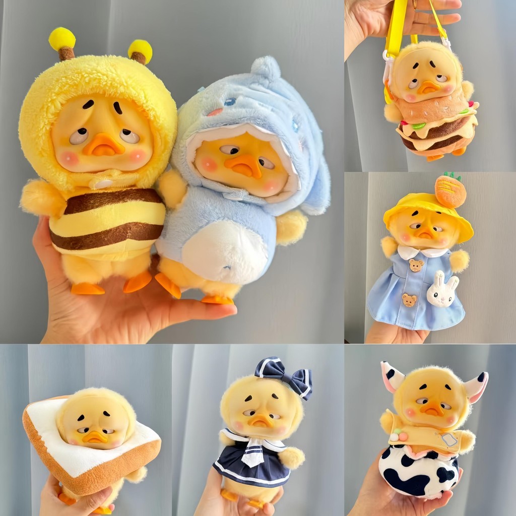 FD34ED Kastil Labubu 【READY】 UPSET DUCK 15cm~20cm  pakaian boneka Kesal Jadi Saat Bekerja Baju bayi 