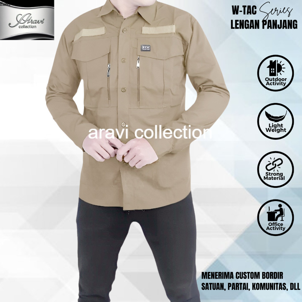 Kemeja W-TAC  Lengan Panjang Terbaru Size Jumbo Outdoor Bahan American Drill