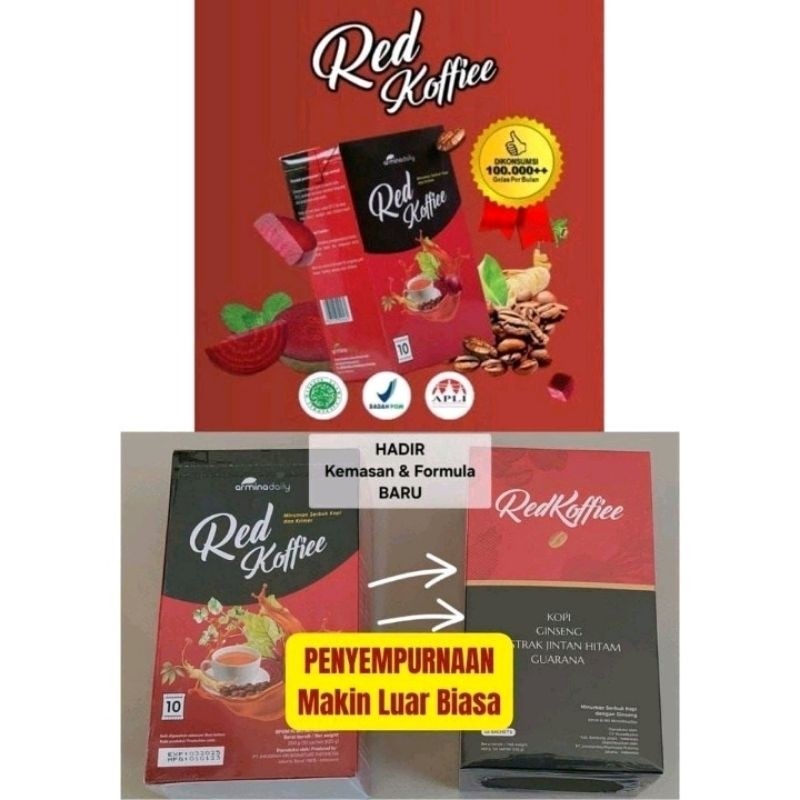 

Kopi Merah Original Red Koffiee Armina Daily 1 box isi 10 sachet Kopi Stamina Red Koffiee