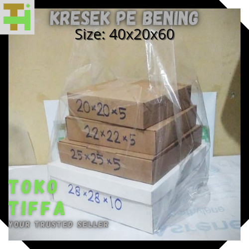 

Kresek PE bening 40x60 tebal 05 kantong plastik - tebal 04
