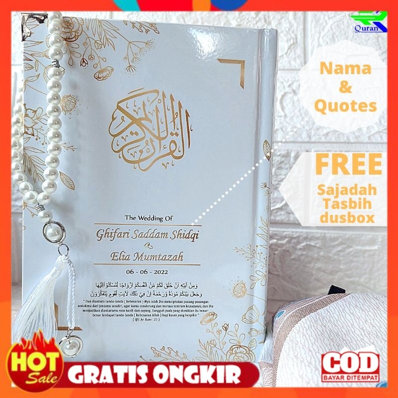 [PREMIUM ORIGINAL] Quran Custom Nama Mahar Alquran Seserahan Nikah Alquran Dan Tasbih Seserahan Pern