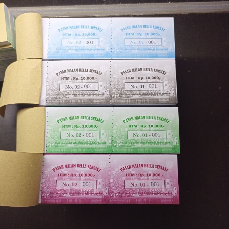 

KUPON UNDIAN, TIKET MASUK, KARCIS PARKIR ANTI LUNTUR 100%