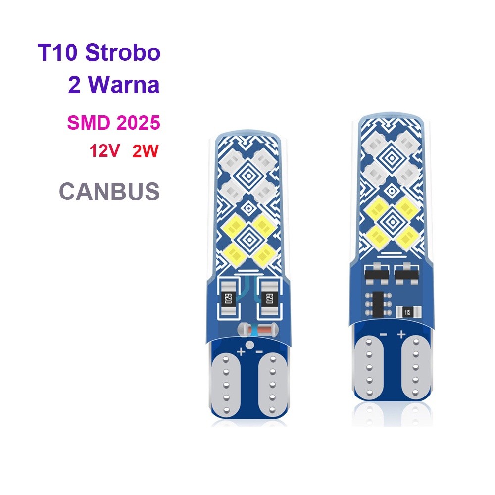 LED T10 Strobo 2 Warna CANBUS T10 Jelly Gel Kedip Strobo Blitz Senja