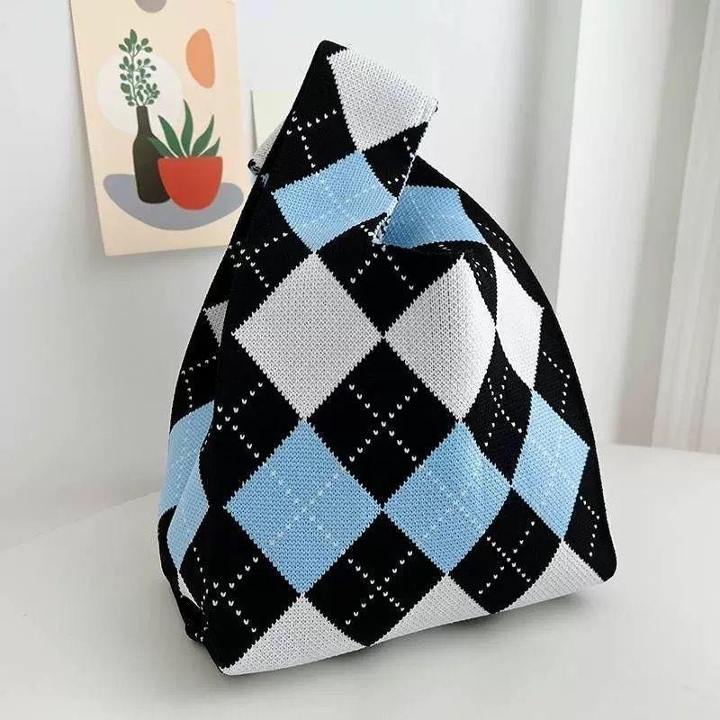 Tote Bag Bahu Jinjing Wanita tote bag belanja rajut lucu tote bag import