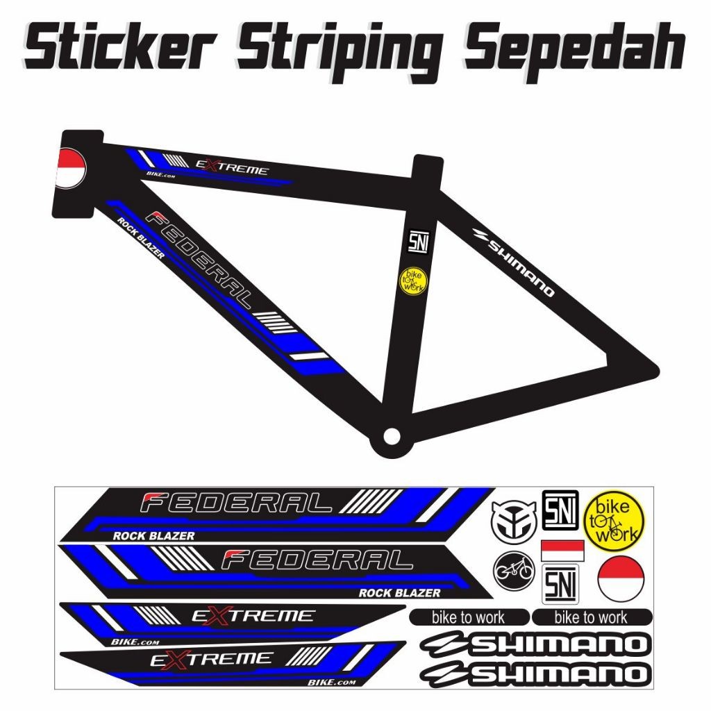 STRIPING SEPEDAH / STRIPING FEDERAL MOTIF TERBARU / STIKER BIKE SEPEDAH
