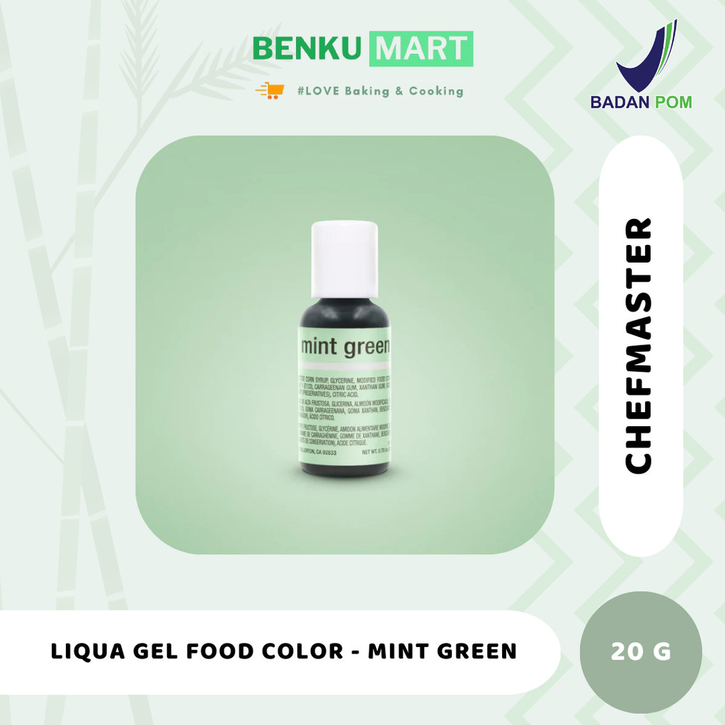 

Chefmaster MINT GREEN Liqua Gel Food Color 20 gr Pewarna Makanan 20ml