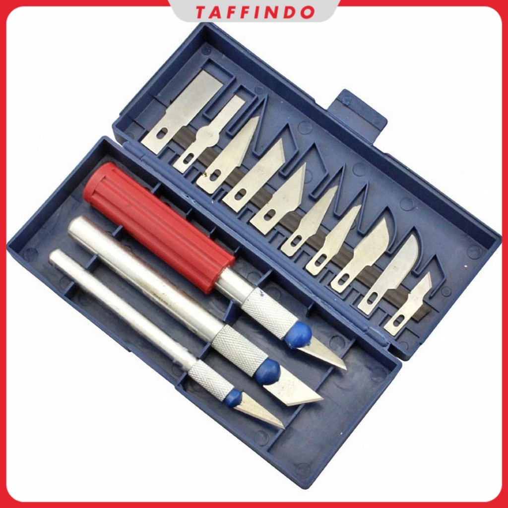 

KNIFEZER Set Pisau Ukir Seni 13 in 1 Crafting Knife 3 Handle - A-003