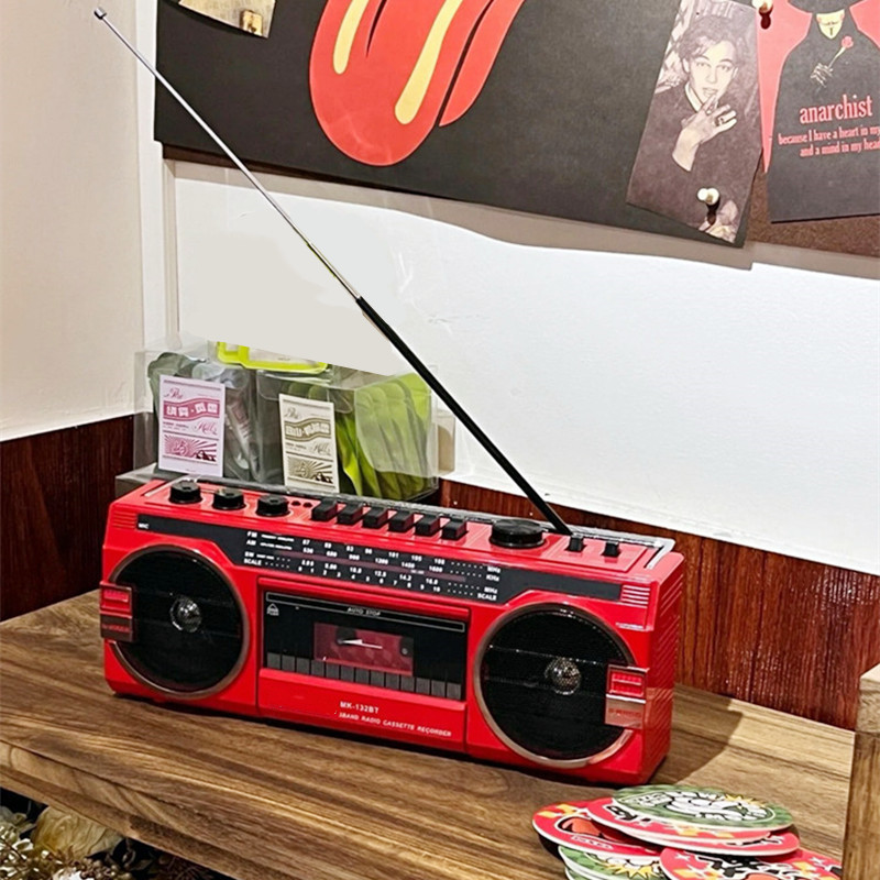 Portable Vintage Usb Am Fm Sw Radio Dual Recording Stereo Boombox Mp3 Audio 80'S Cassette Tape Playe